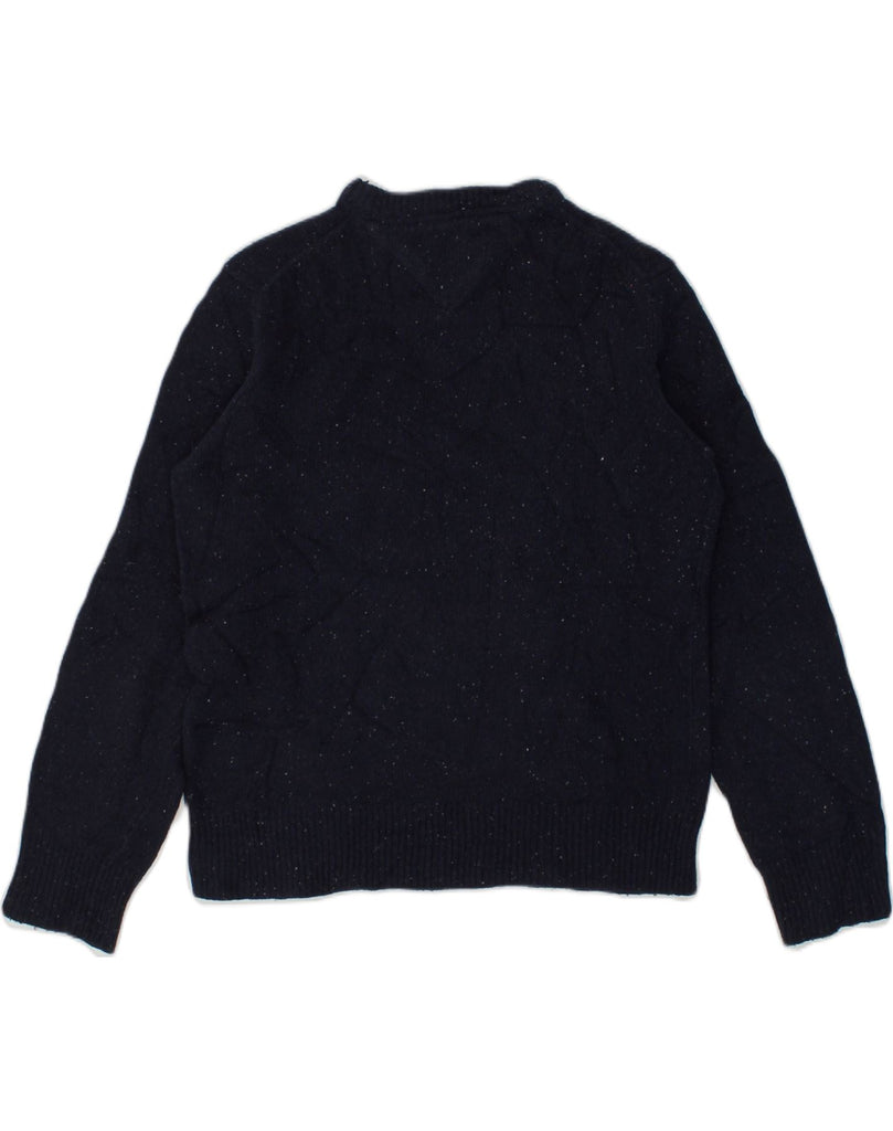 TOMMY HILFIGER Mens Boat Neck Jumper Sweater Small Navy Blue Flecked | Vintage Tommy Hilfiger | Thrift | Second-Hand Tommy Hilfiger | Used Clothing | Messina Hembry 