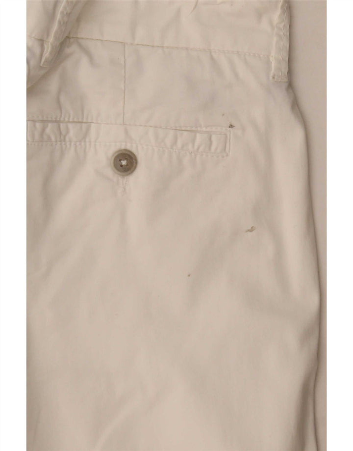 Fay Womens Straight Chino Trousers W29 L29 White Cotton