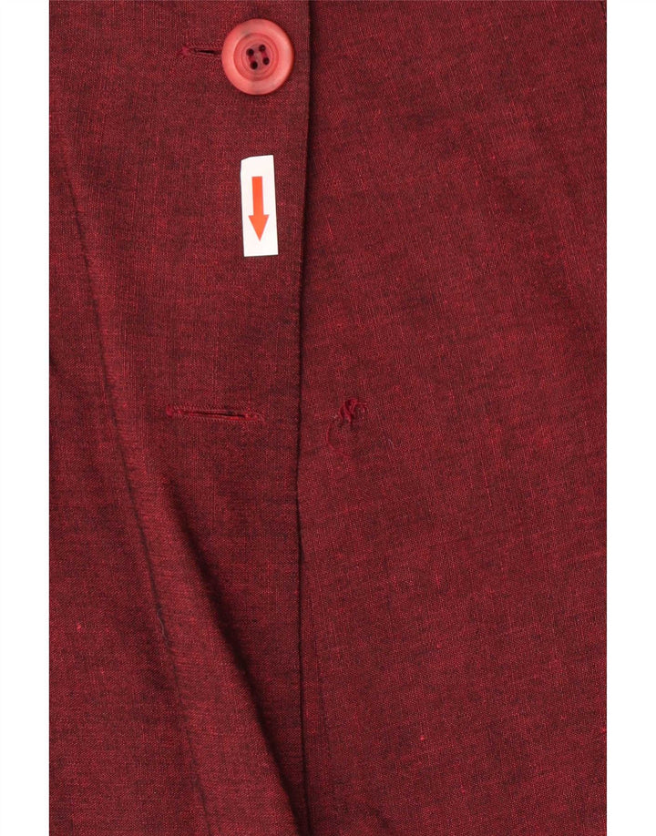 Vintage Womens 2 Button Blazer Jacket IT 46 Large Burgundy Viscose