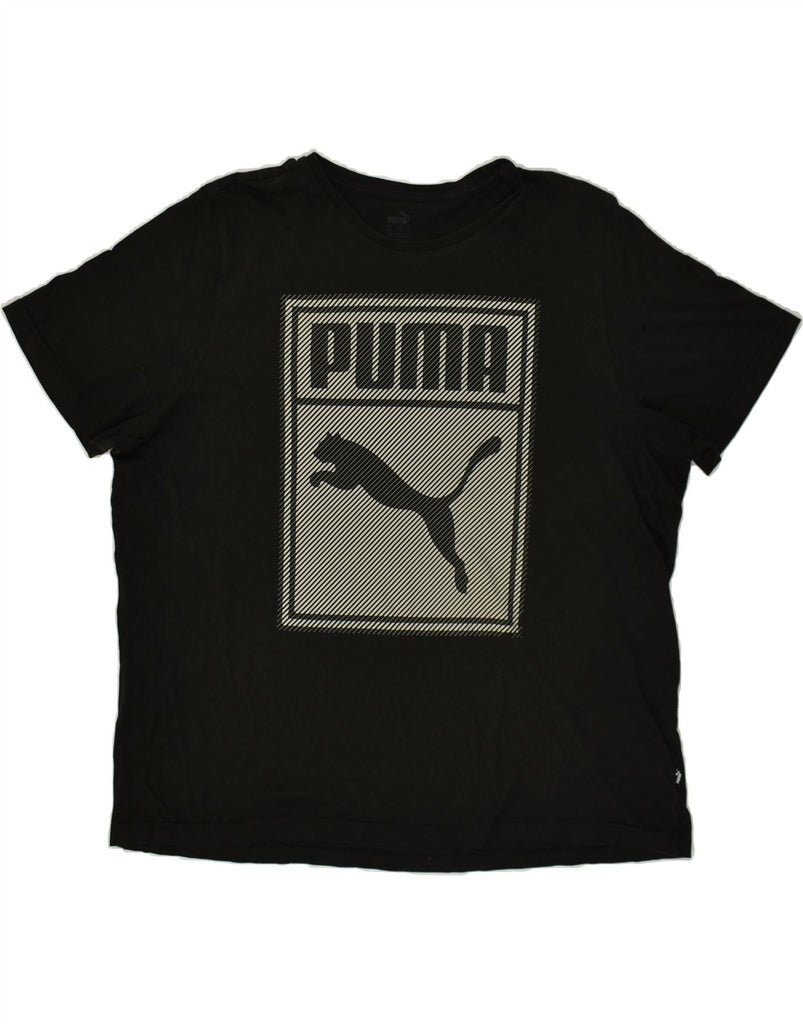 PUMA Mens Graphic T-Shirt Top 2XL Black | Vintage Puma | Thrift | Second-Hand Puma | Used Clothing | Messina Hembry 