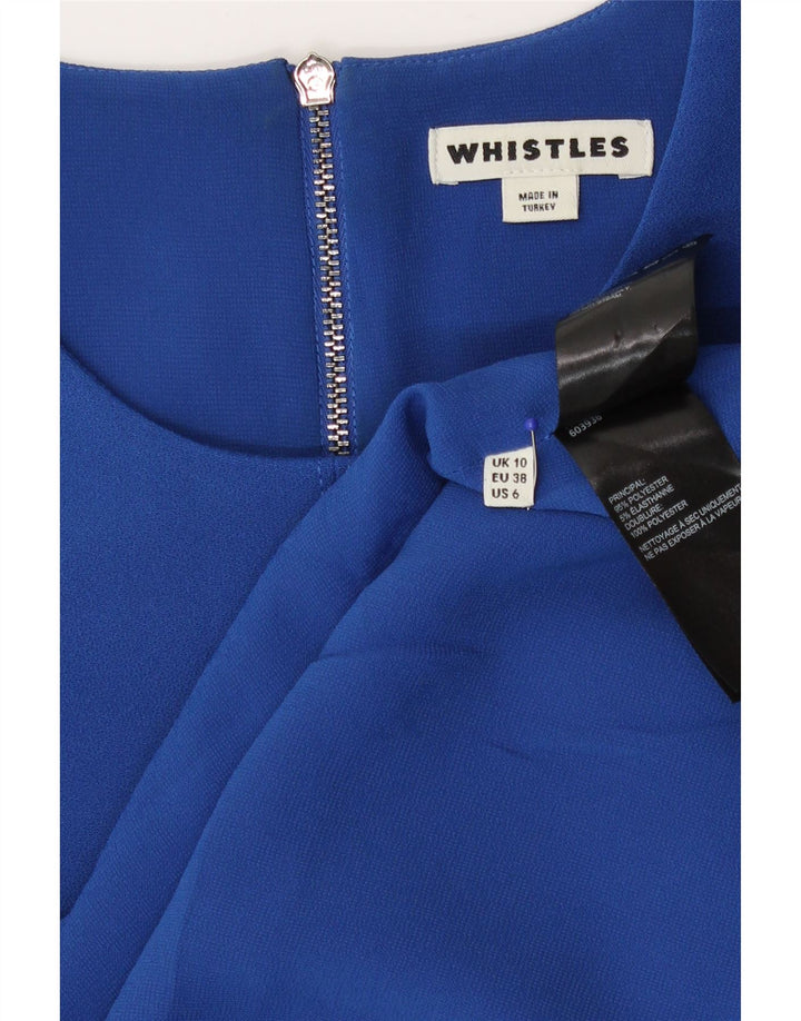 Whistle Womens A-Line Dress UK 10 Small  Blue Polyester