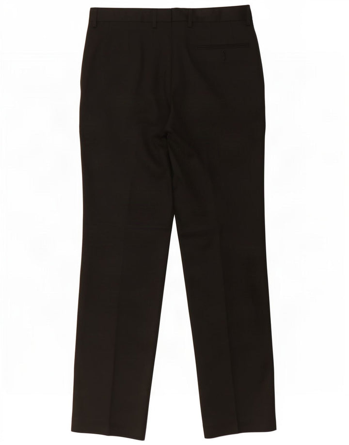 Marks & Spencer Mens Regular Fit Suit Trousers W34 L33 Black Polyester
