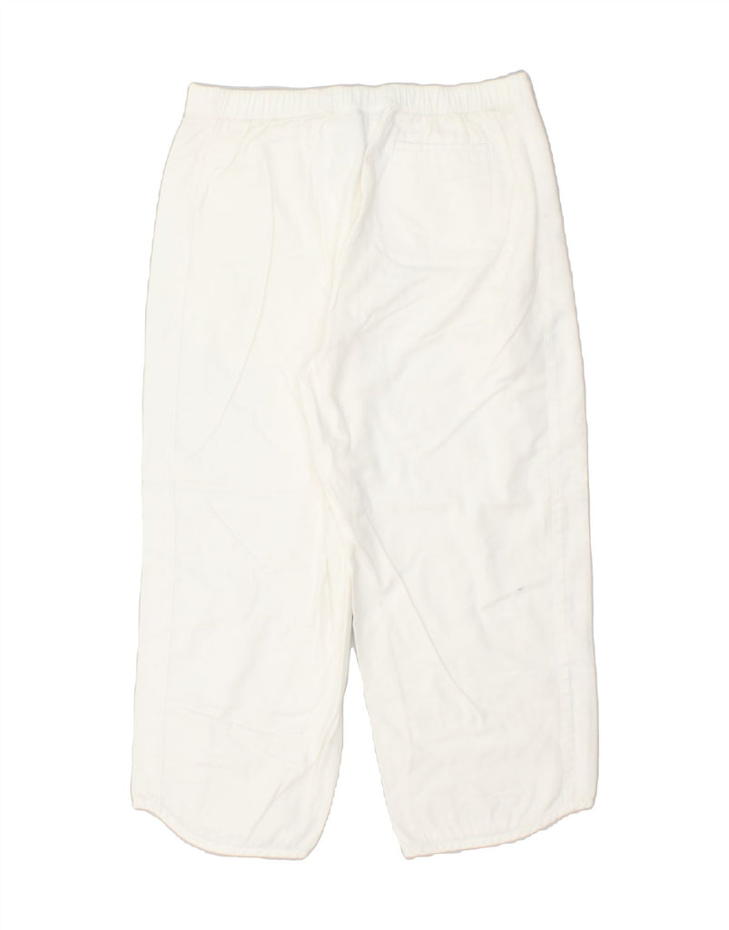 NIKE Womens Straight Capri Trousers UK 14 Large W30 l21 White Cotton | Vintage Nike | Thrift | Second-Hand Nike | Used Clothing | Messina Hembry 