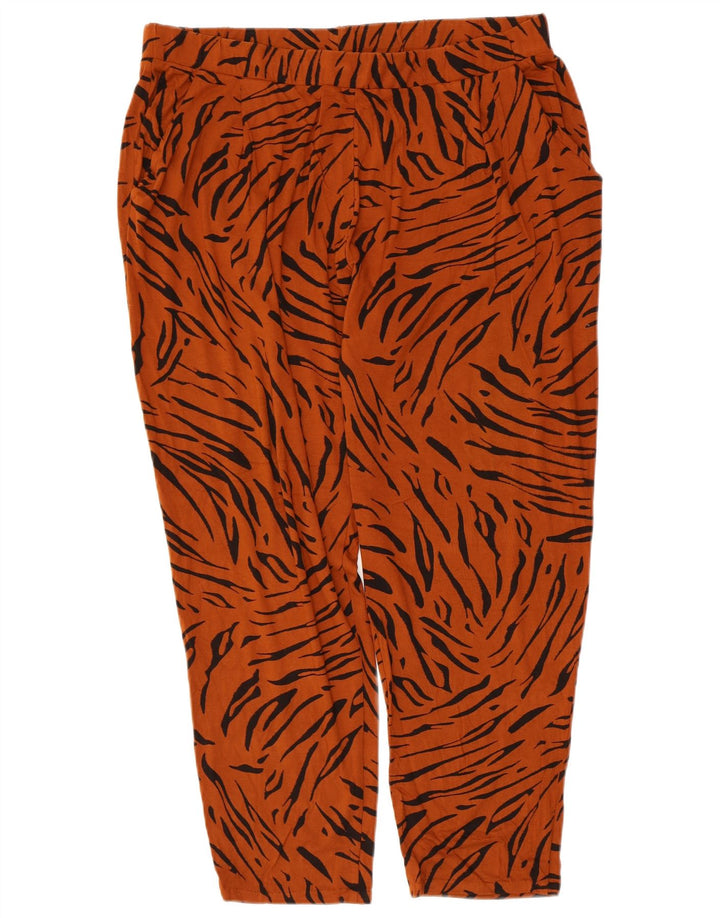 Marks & Spencer Womens Cropped Trousers UK 16 Large W36 L25 Orange