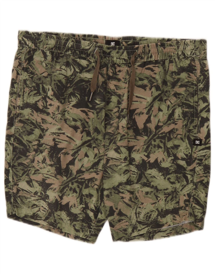 DC Mens Sport Shorts Small Green Camouflage Cotton