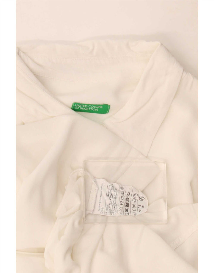 Benetton Womens Oversized Shirt UK 10 Small White Viscose