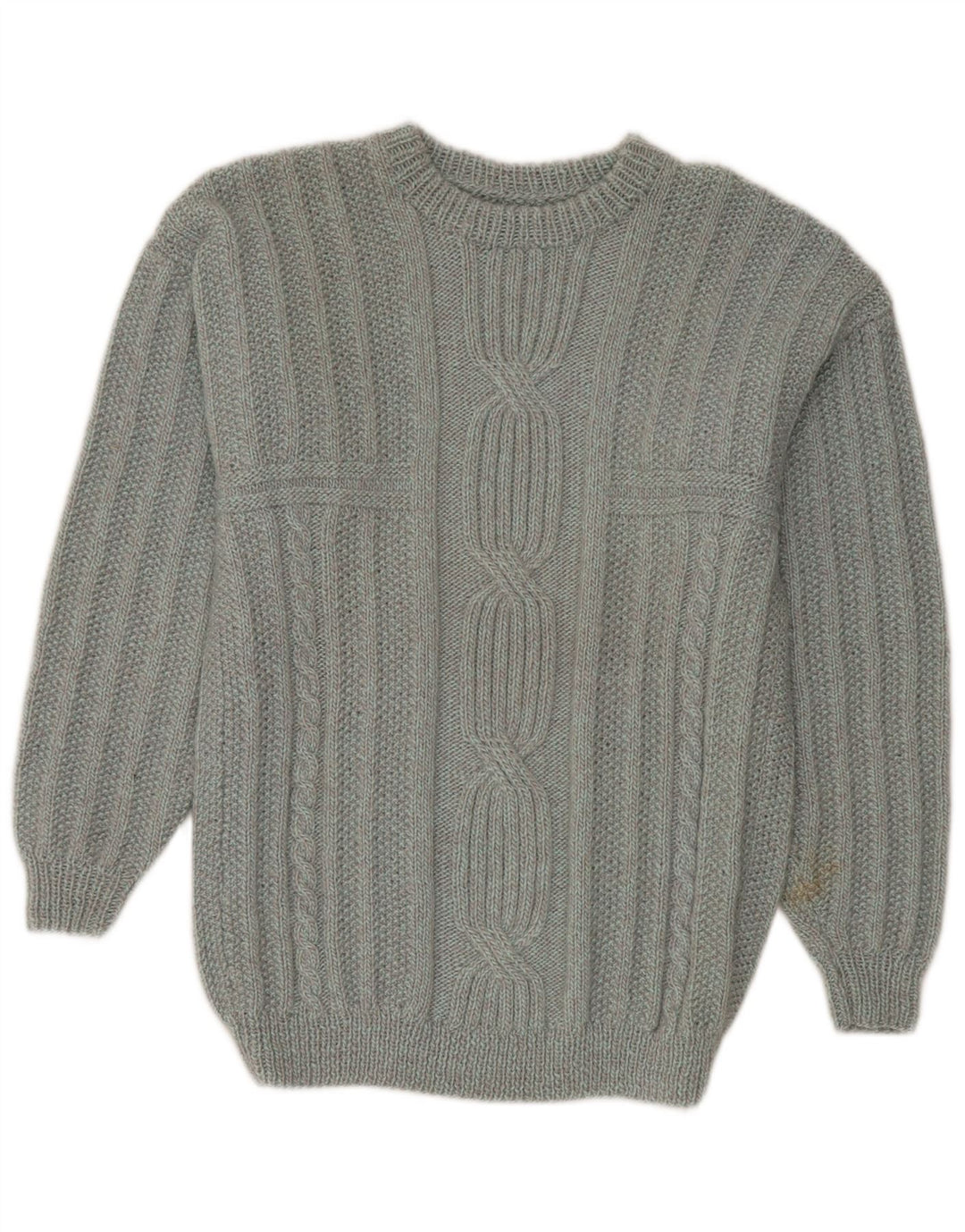 Vintage Mens Crew Neck Jumper Sweater Medium Grey