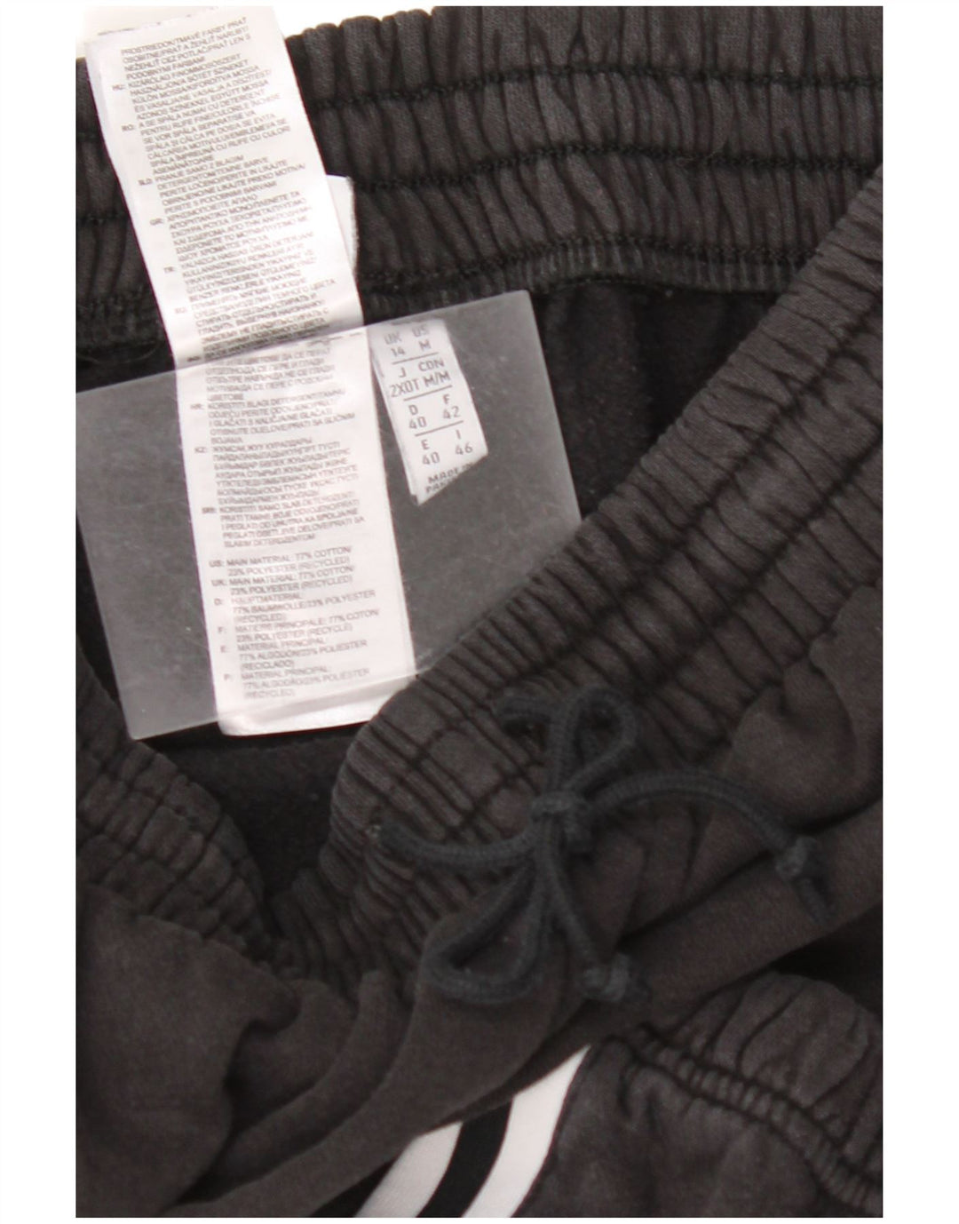 ADIDAS Womens Tracksuit Trousers Joggers UK 14 Medium Black Cotton