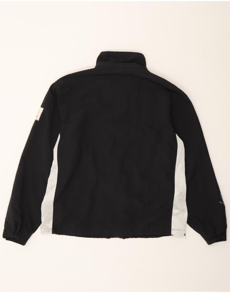 MURPHY & NYE Womens Graphic Rain Jacket UK 18 XL Black Colourblock Nylon Vintage Murphy & Nye and Second-Hand Murphy & Nye from Messina Hembry 