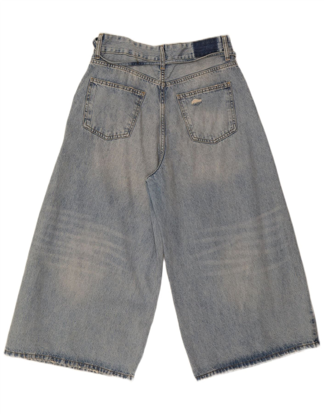 Zara Womens Wide Leg Capri Jeans EU 40 Medium W30 L21 Blue Cotton