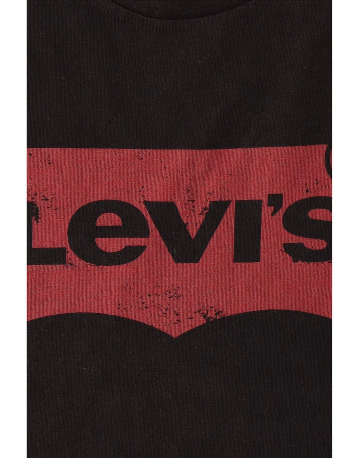 LEVI'S Mens Graphic T-Shirt Top Medium Black Cotton Vintage Levi's and Second-Hand Levi's from Messina Hembry 