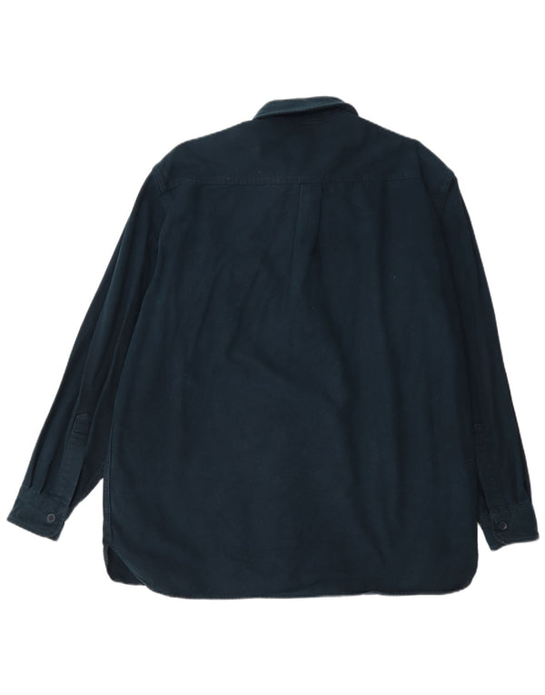 L.L.Bean Mens Regular Fit Shirt Large Navy Blue Cotton