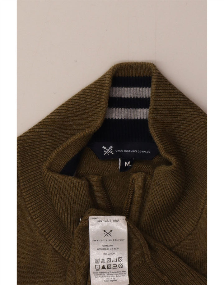 Crew Clothing Mens Cardigan Sweater Medium Khaki Cotton
