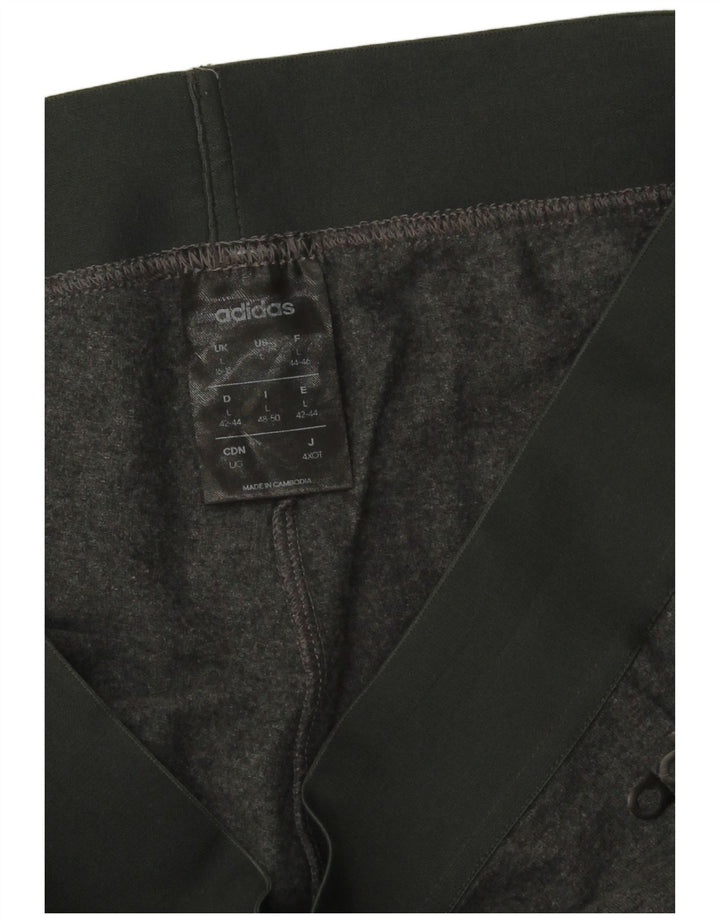 Adidas Womens Leggings UK 16/18 Large Grey Cotton