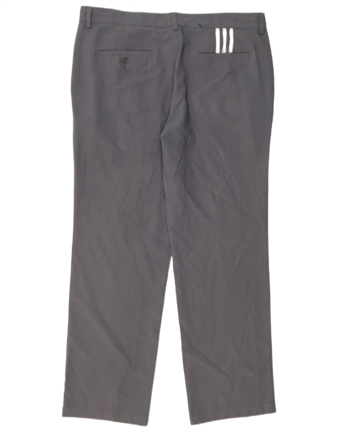 Adidas Mens Climalite Straight Chino Trousers W38 L32 Grey Polyester