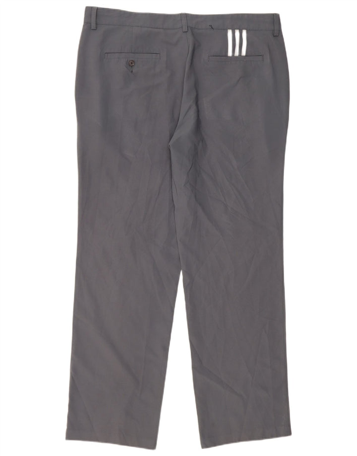 Adidas Mens Climalite Straight Chino Trousers W38 L32 Grey Polyester