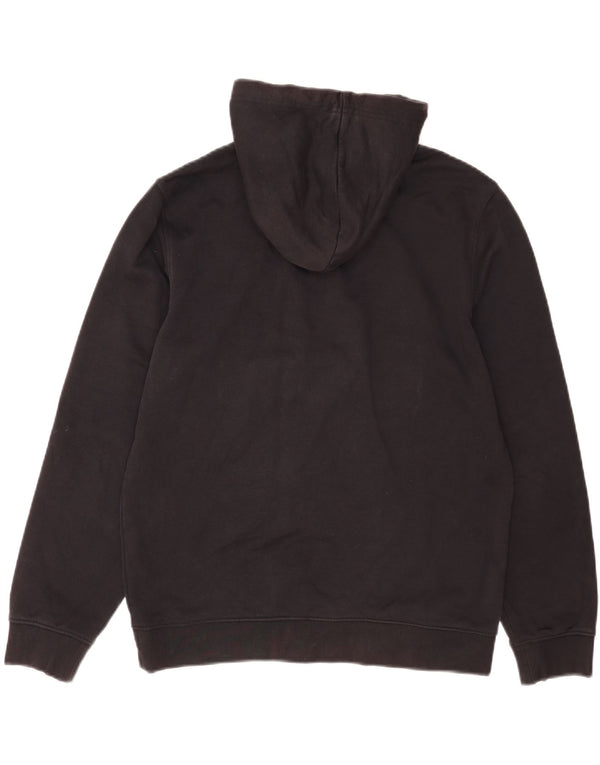 Champion Mens Graphic Zip Neck Hoodie Jumper Medium Black Cotton
