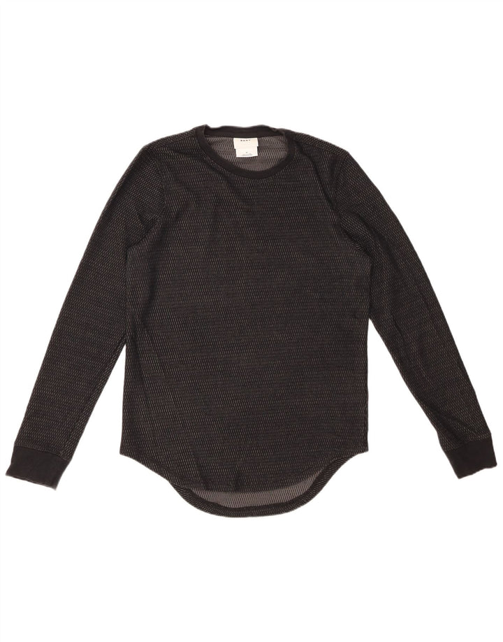 DKNY Mens Top Long Sleeve XS Black Cotton