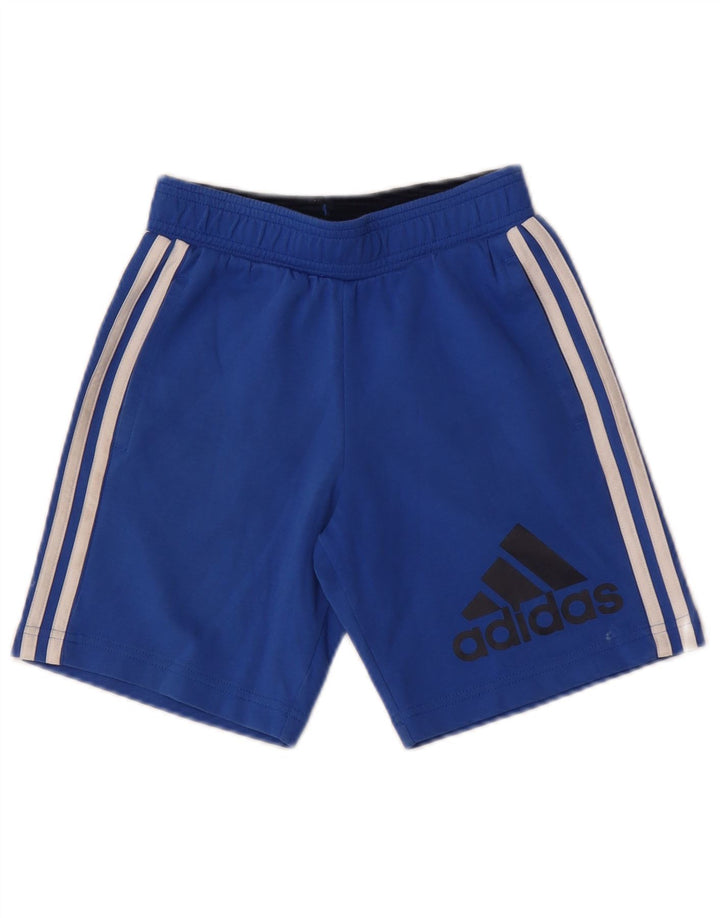 Adidas Boys Sport Shorts 9-10 Years Small Blue Cotton