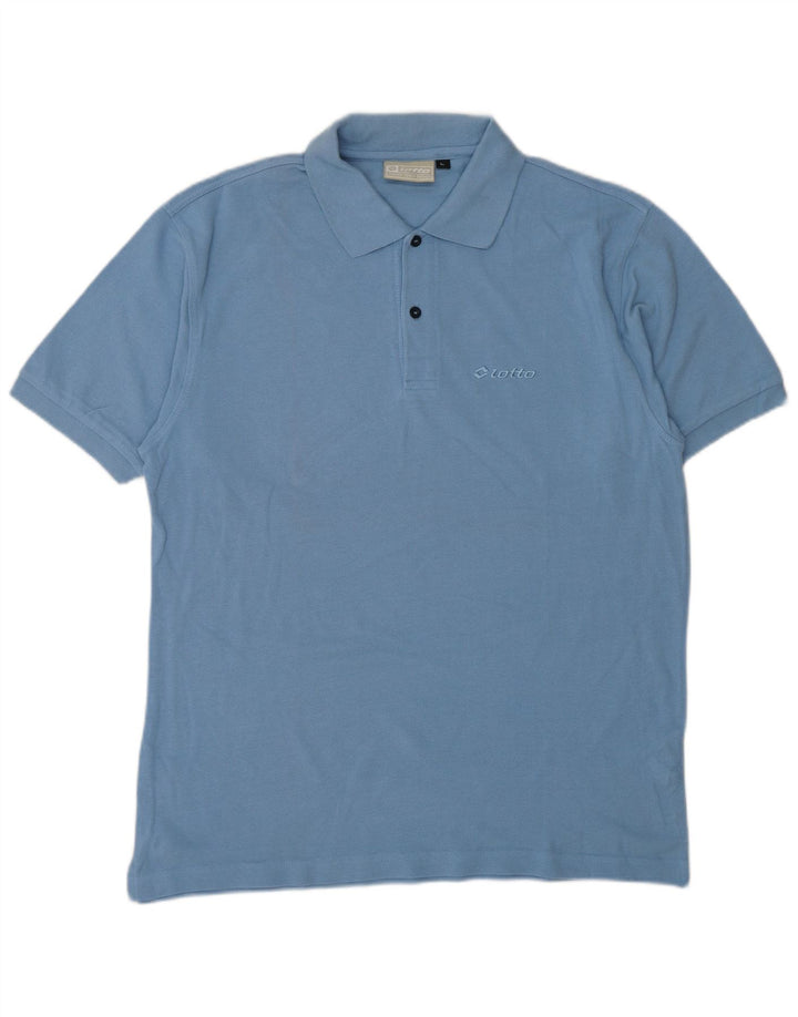 LOTTO Mens Polo Shirt Large Blue Cotton