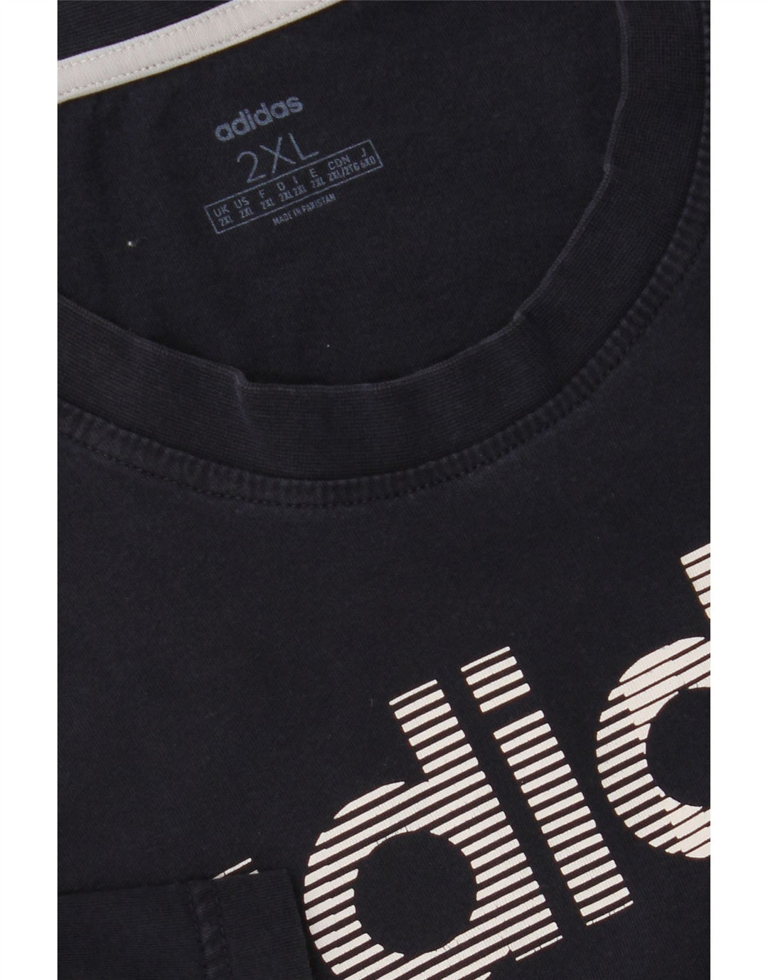 ADIDAS Mens Graphic T-Shirt Top 2XL Navy Blue Vintage Adidas and Second-Hand Adidas from Messina Hembry 