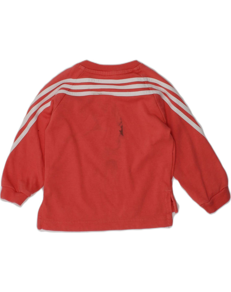 ADIDAS Baby Girls Sweatshirt Jumper 6-9 Months Red Cotton | Vintage Adidas | Thrift | Second-Hand Adidas | Used Clothing | Messina Hembry 