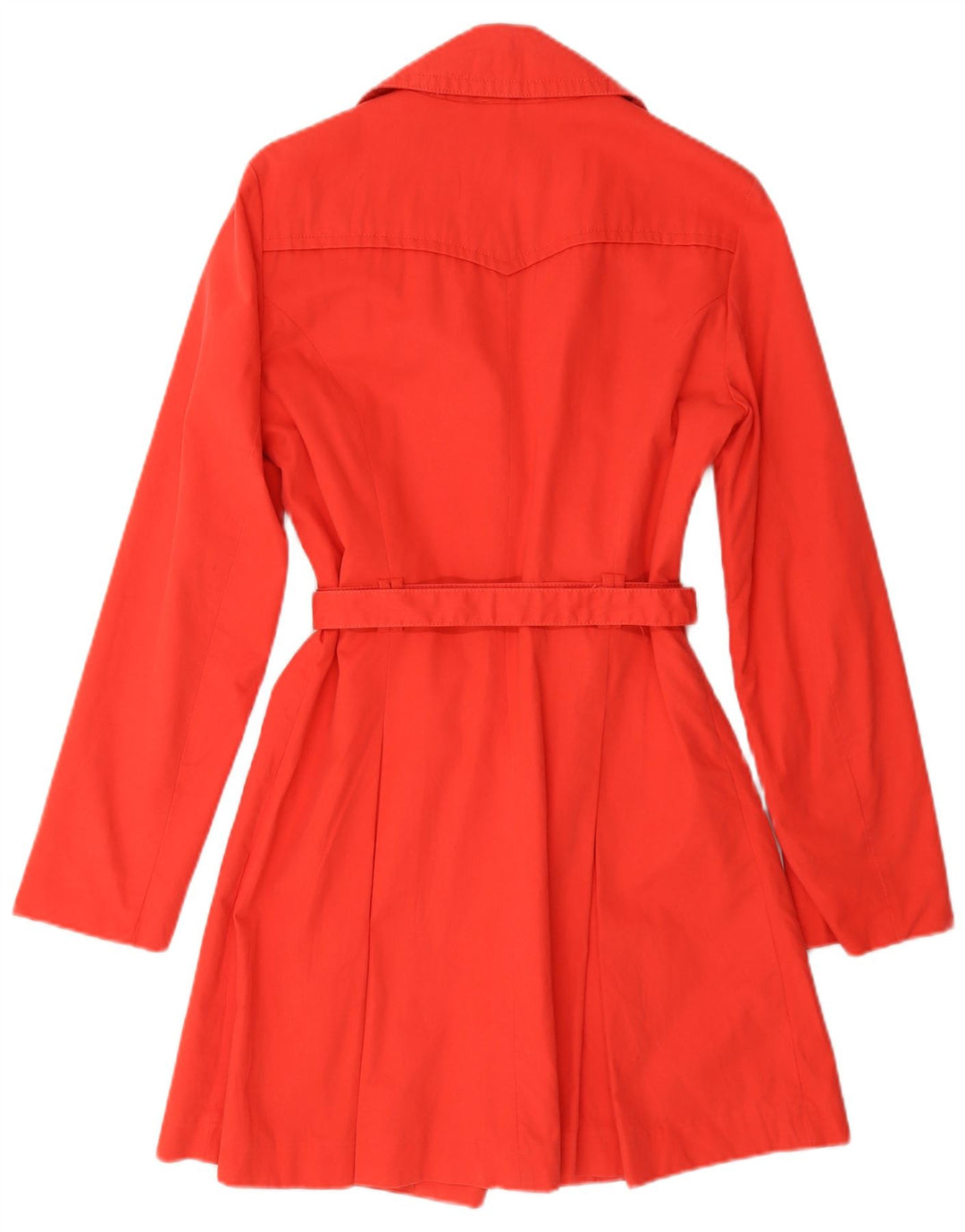 Benetton Womens Trench Coat IT 44 Medium Red Cotton