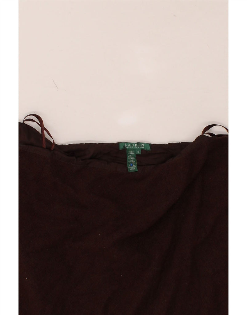 RALPH LAUREN Womens Trumpet Skirt US 14 XL W34  Brown Wool Vintage Ralph Lauren and Second-Hand Ralph Lauren from Messina Hembry 