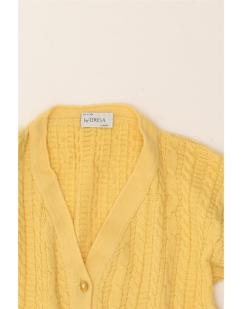 VINTAGE Womens Cardigan Sweater UK 16 Large Yellow | Vintage Vintage | Thrift | Second-Hand Vintage | Used Clothing | Messina Hembry 