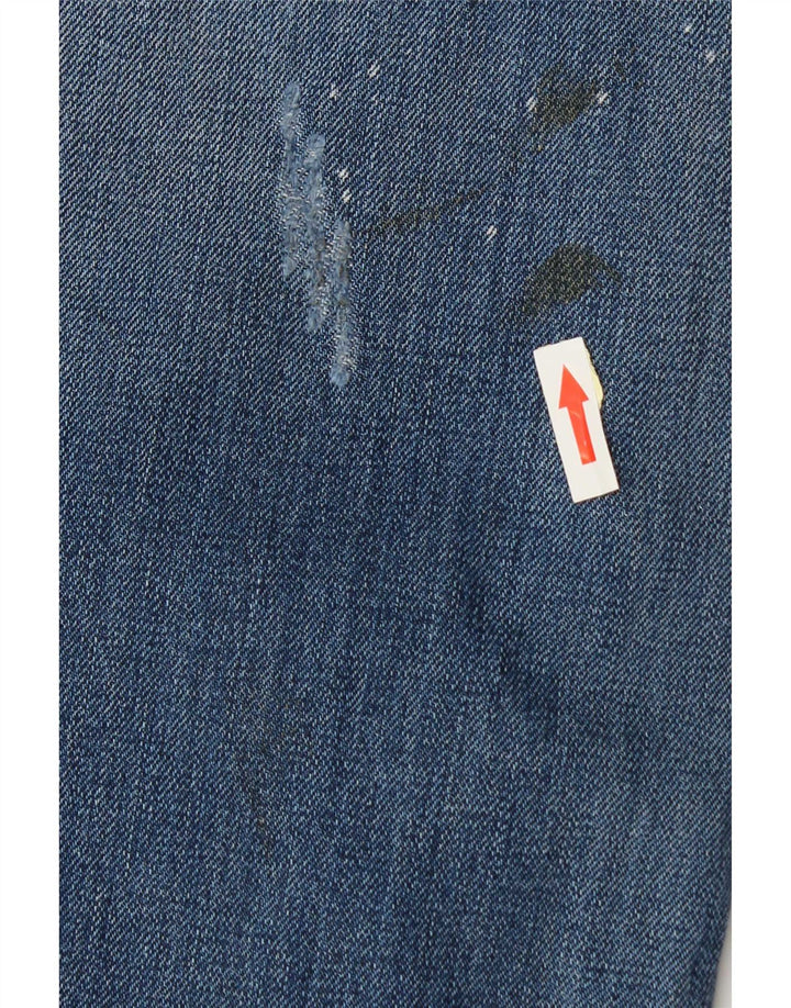 Diesel Mens Distressed Straight Jeans W34 L34 Blue Cotton