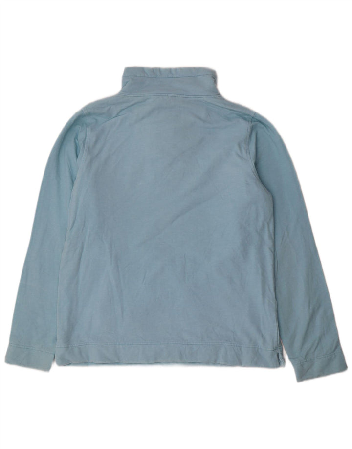Animal Womens Button Neck Sweatshirt Jumper UK 14 Large Blue Cotton