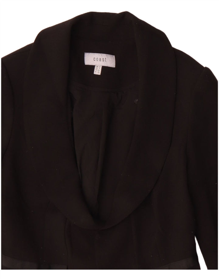 Coast Womens Open Blazer Jacket UK 8 Small  Black Polyester