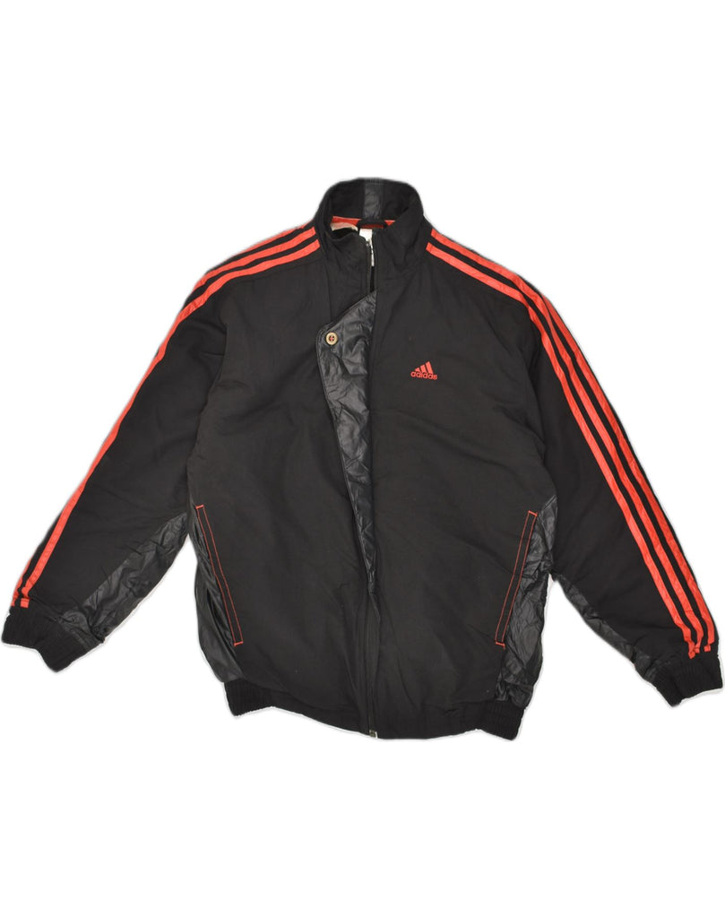 ADIDAS Boys Bomber Jacket 13-14 Years XL Black Cotton | Vintage Adidas | Thrift | Second-Hand Adidas | Used Clothing | Messina Hembry 