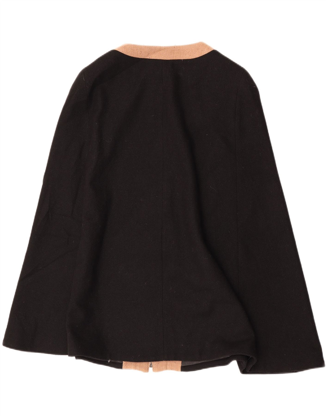 Laura Ashley Womens Poncho Coat UK 16 Large Black Colourblock Wool