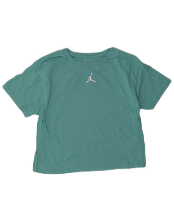 Jordan Girls Crop T-Shirt Top 12-13 Years Large Green Cotton