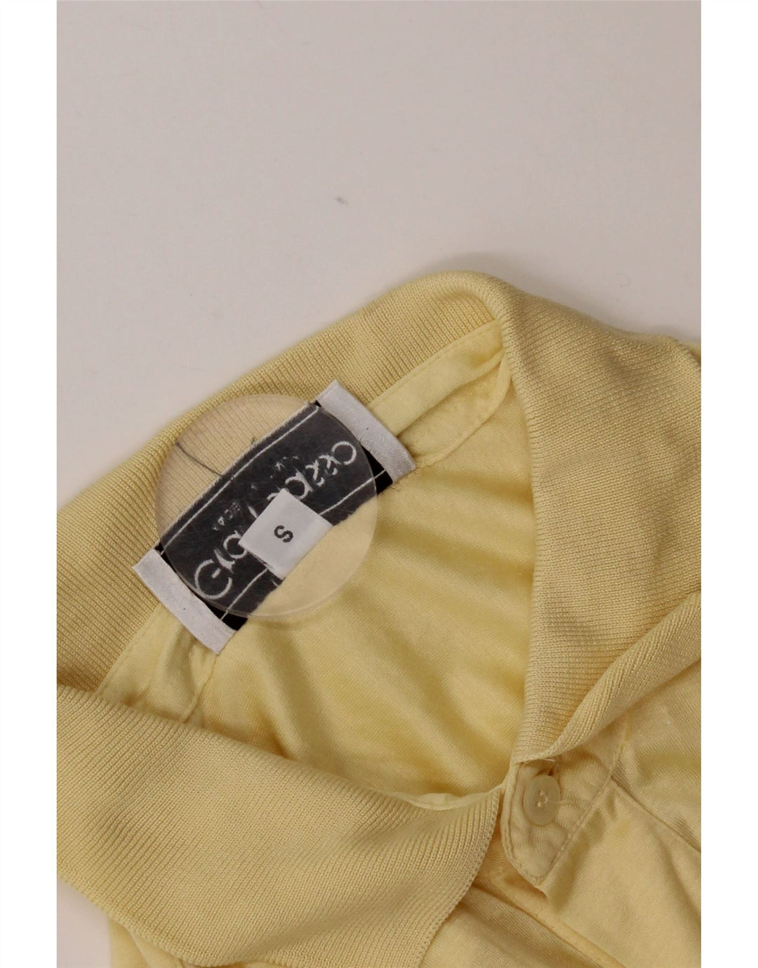 Vintage Mens Polo Shirt Small Yellow Cotton