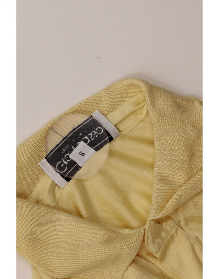 Vintage Mens Polo Shirt Small Yellow Cotton