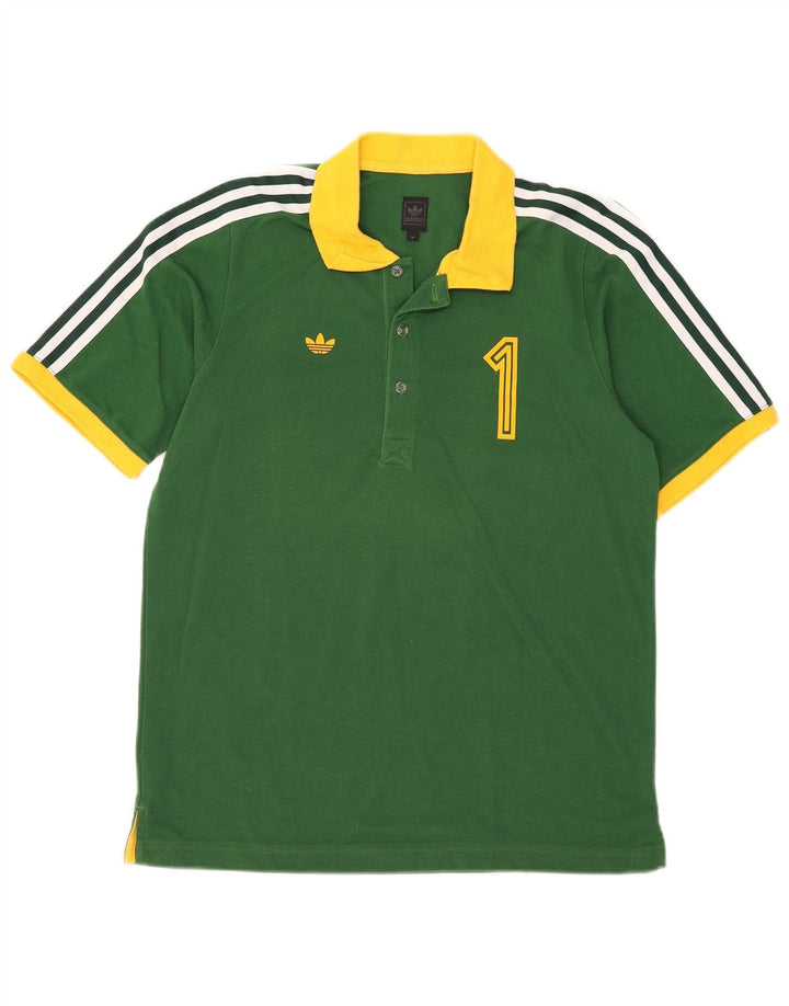 Adidas Mens Graphic Rugby Polo Shirt Medium Green