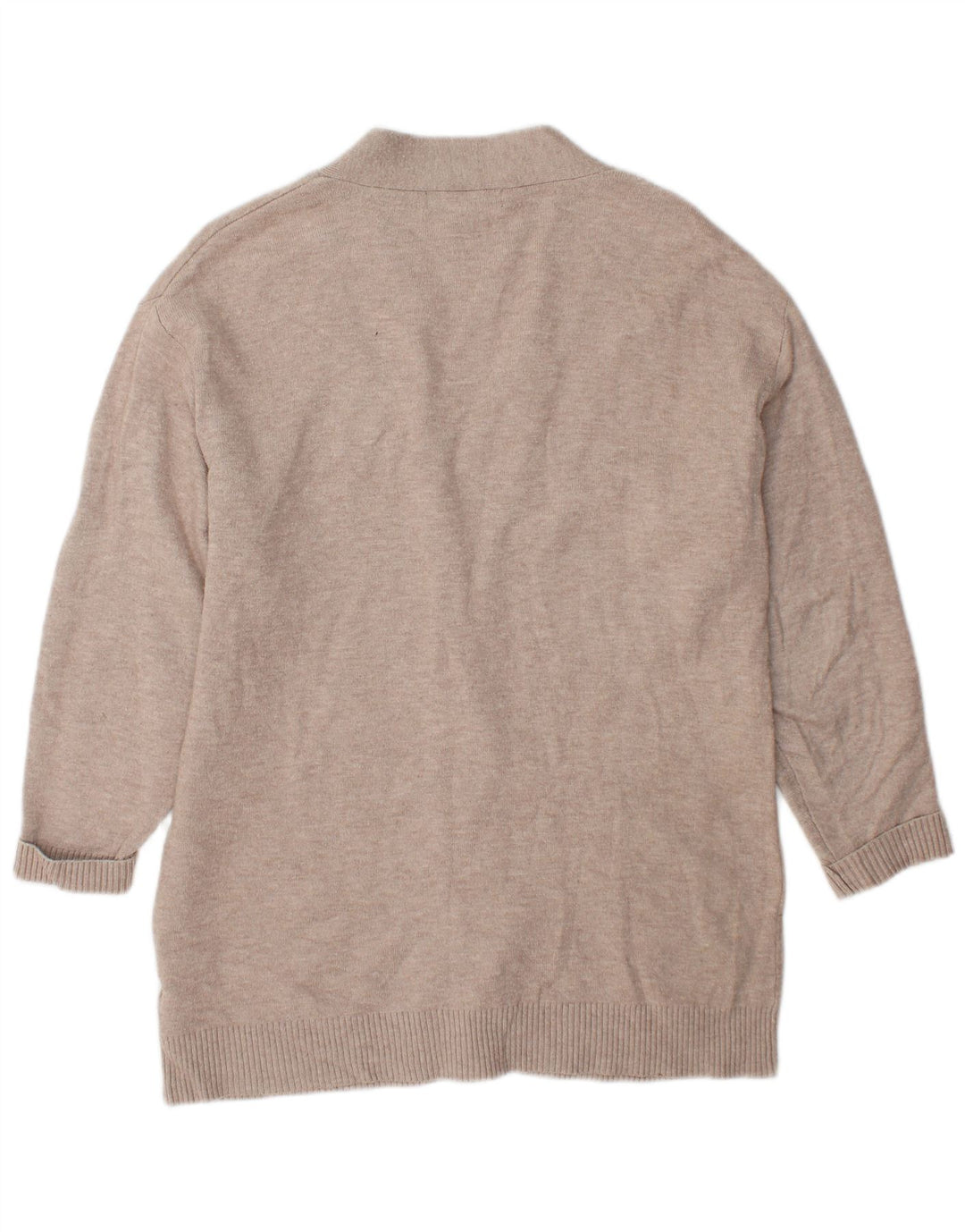 Marks & Spencer Womens Oversized Cardigan Sweater UK 10 Small Beige Viscose
