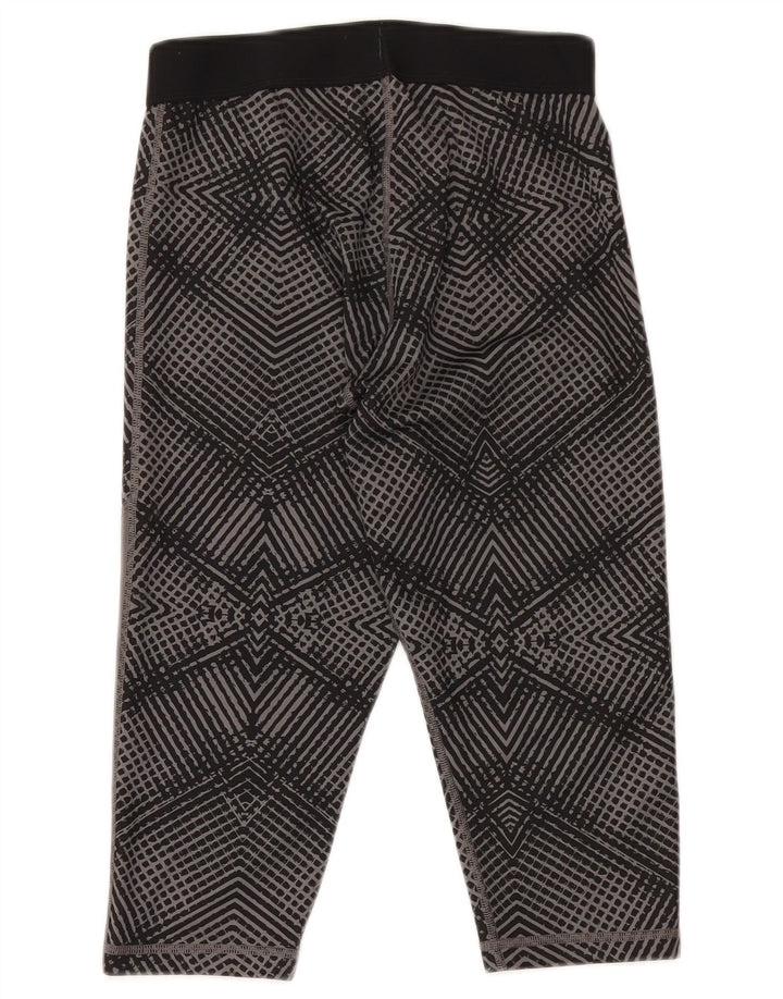 Adidas Womens Capri Leggings UK 8 Small  Grey Geometric Polyester