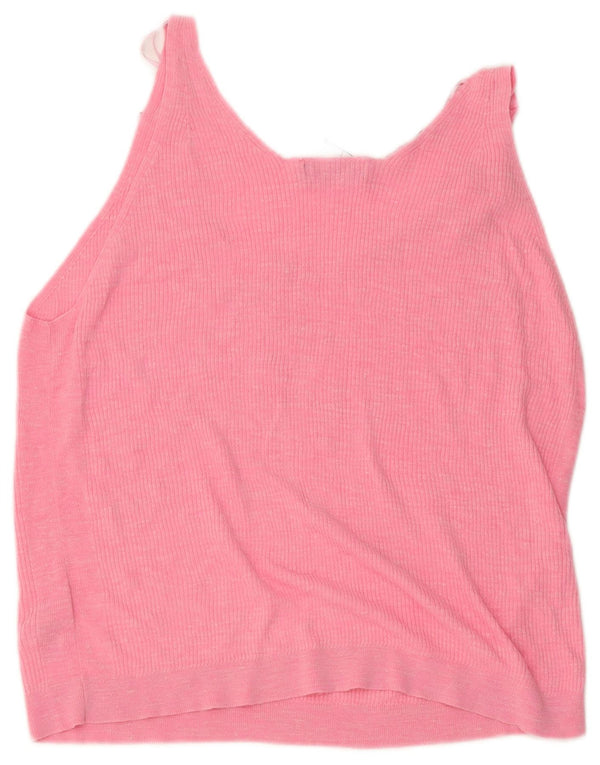 Marks & Spencer Womens Crop Vest Top UK 18 XL Pink Acrylic