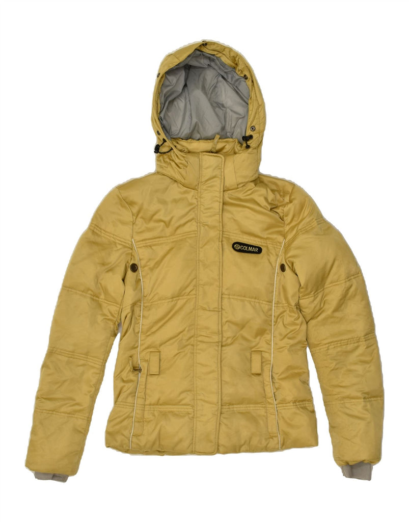 COLMAR Womens Hooded Padded Jacket EU 38 Medium Yellow | Vintage Colmar | Thrift | Second-Hand Colmar | Used Clothing | Messina Hembry 