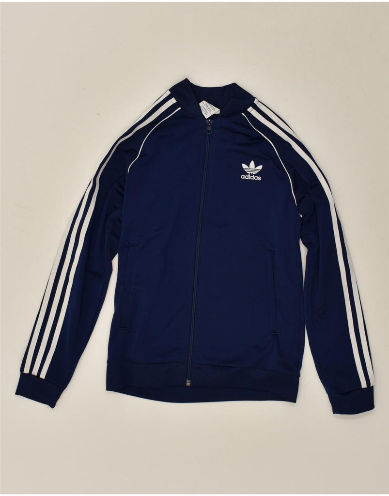 ADIDAS Boys Tracksuit Top Jacket 11-12 Years Navy Blue Polyester | Vintage Adidas | Thrift | Second-Hand Adidas | Used Clothing | Messina Hembry 