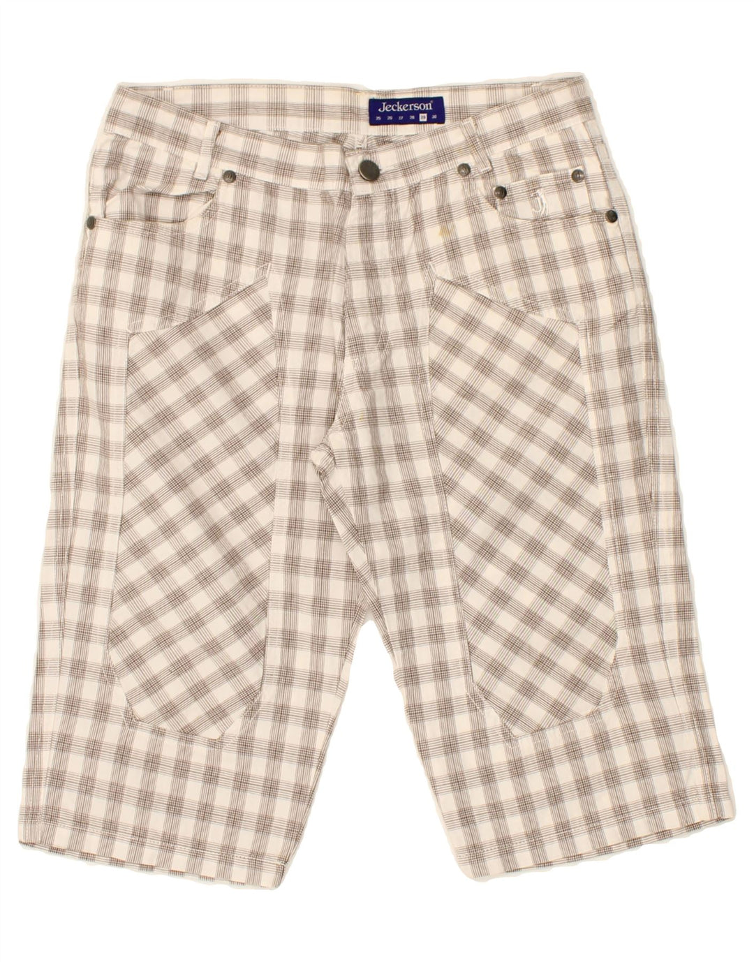 JECKERSON Womens Bermuda Shorts W29 Medium  Grey Check Cotton Vintage Jeckerson and Second-Hand Jeckerson from Messina Hembry 