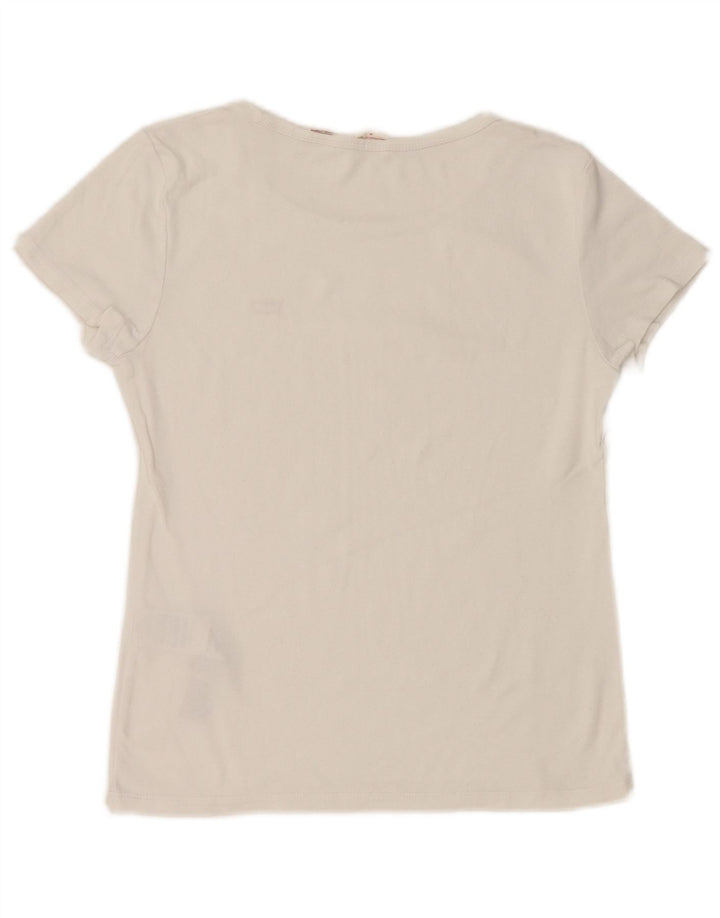 LEVI'S Womens T-Shirt Top UK 12 Medium White Cotton