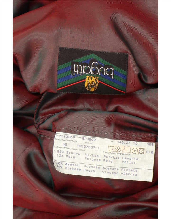 Bugatti Mens Overcoat EU 52 XL Black Wool
