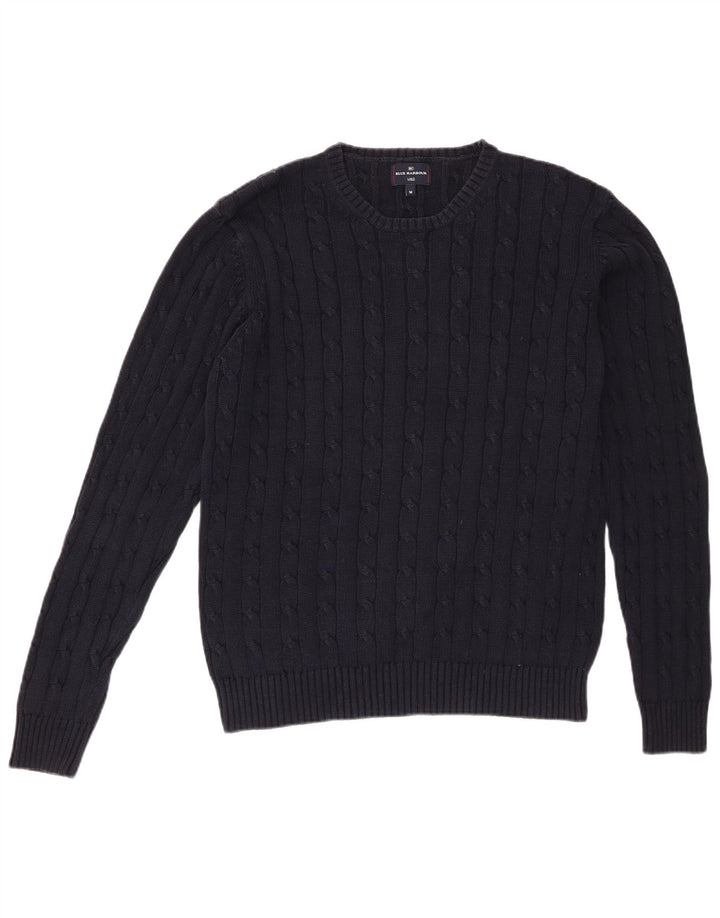 Marks & Spencer Mens Blue Harbour Crew Neck Jumper Sweater Medium Navy Blue