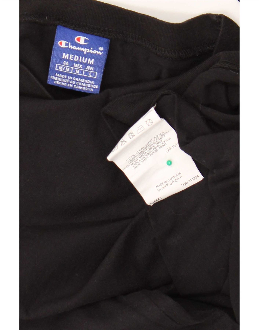 Champion Womens Oversized Graphic Sweatshirt Jumper UK 14 Medium Black