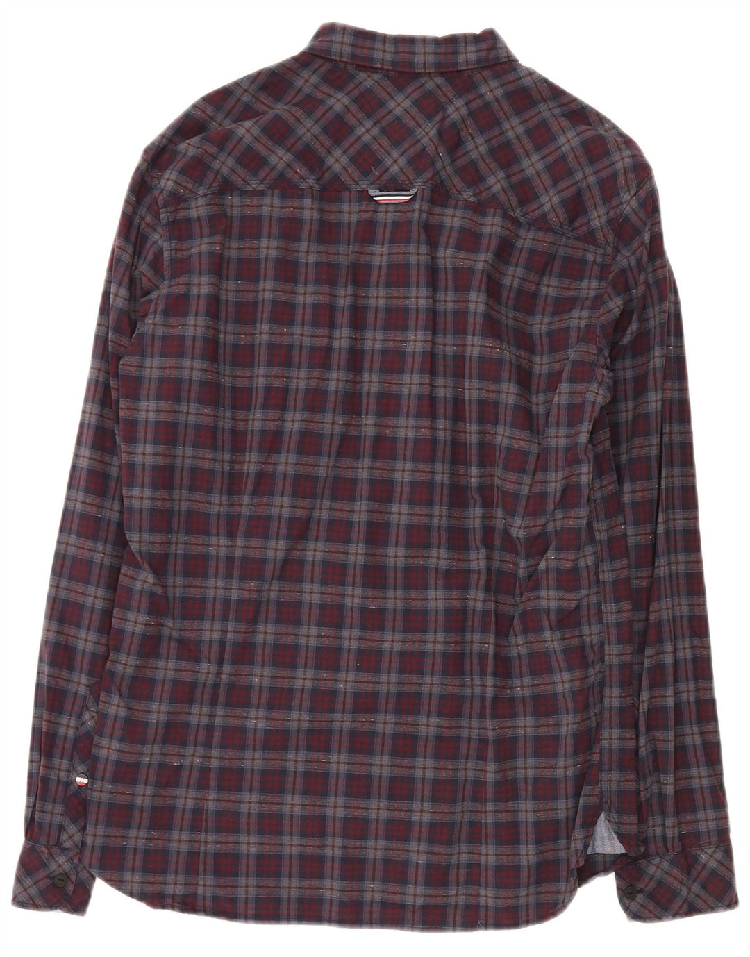 Tommy Hilfiger Mens Slim Fit Flannel Shirt Large Red Check Cotton