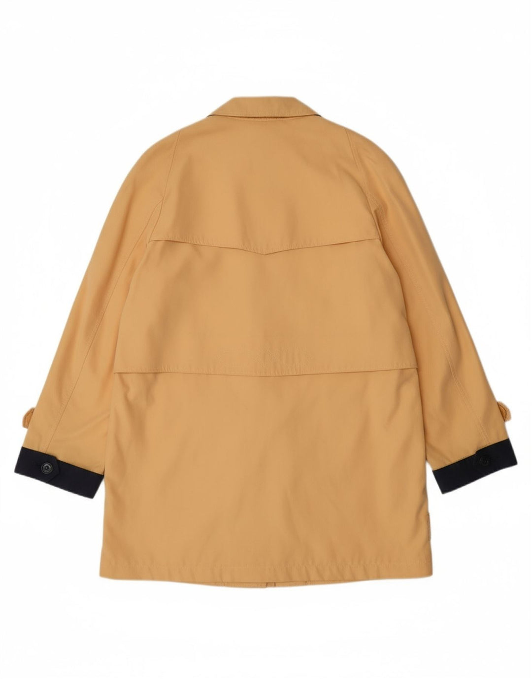 VINTAGE Womens Overcoat UK 14 Large Yellow Colourblock Polyester